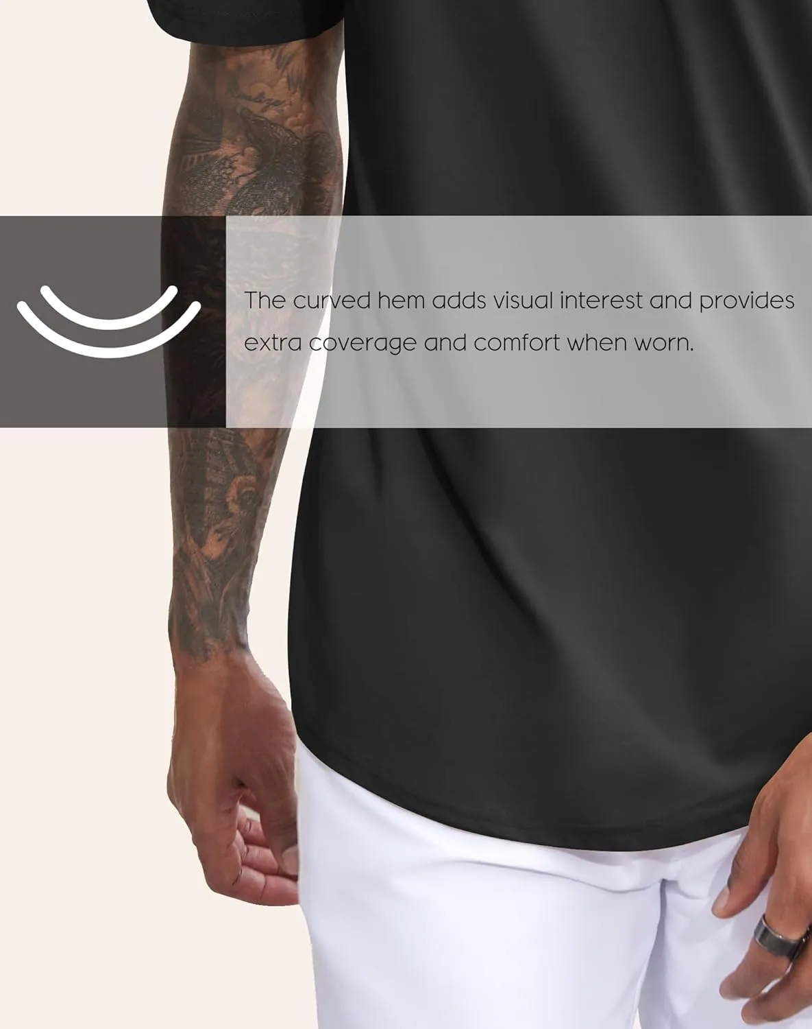 3 Pack Mens t-Shirts 100 Cotton Longline T Shirts Crewneck Long Drop Cut Basic Casual Tee Shirt