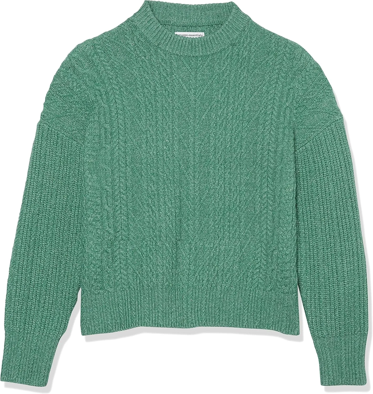 Amazon Essentials Women's Cable Knit Sweater, Soft-Touch Modern Crewneck, Plus Size Available