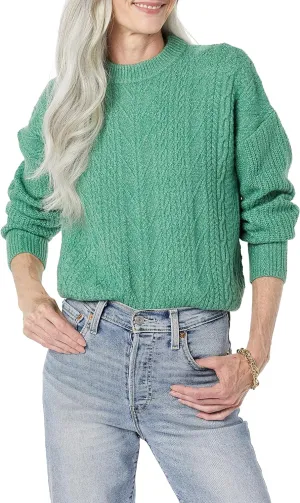 Amazon Essentials Women's Cable Knit Sweater, Soft-Touch Modern Crewneck, Plus Size Available