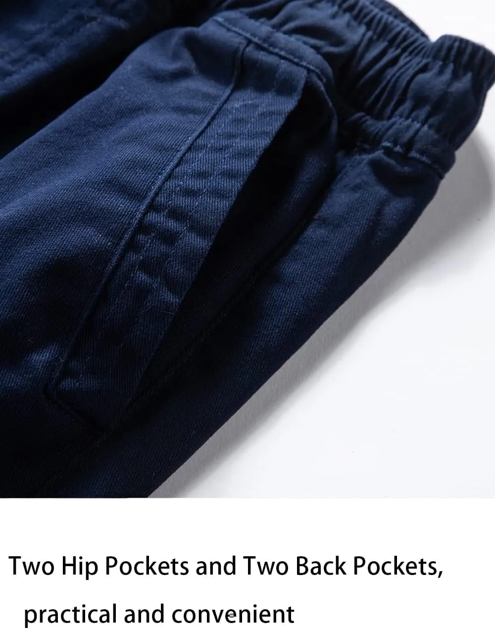 Boys' Solid Color Drawstring Elastic Waist Chino Pants
