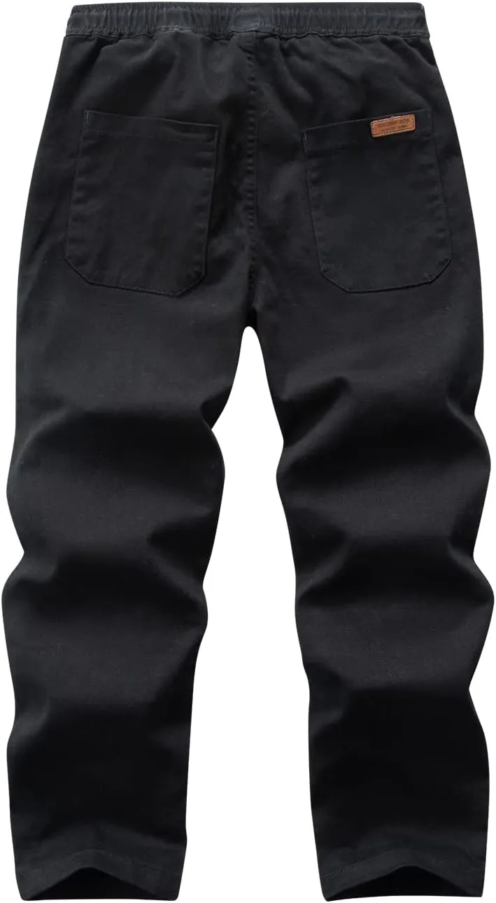 Boys' Solid Color Drawstring Elastic Waist Chino Pants