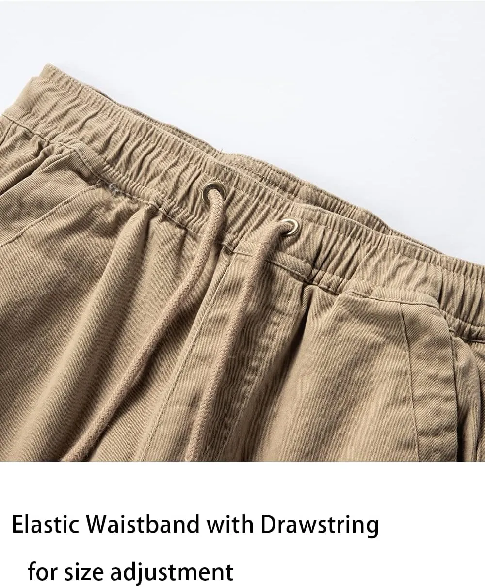 Boys' Solid Color Drawstring Elastic Waist Chino Pants