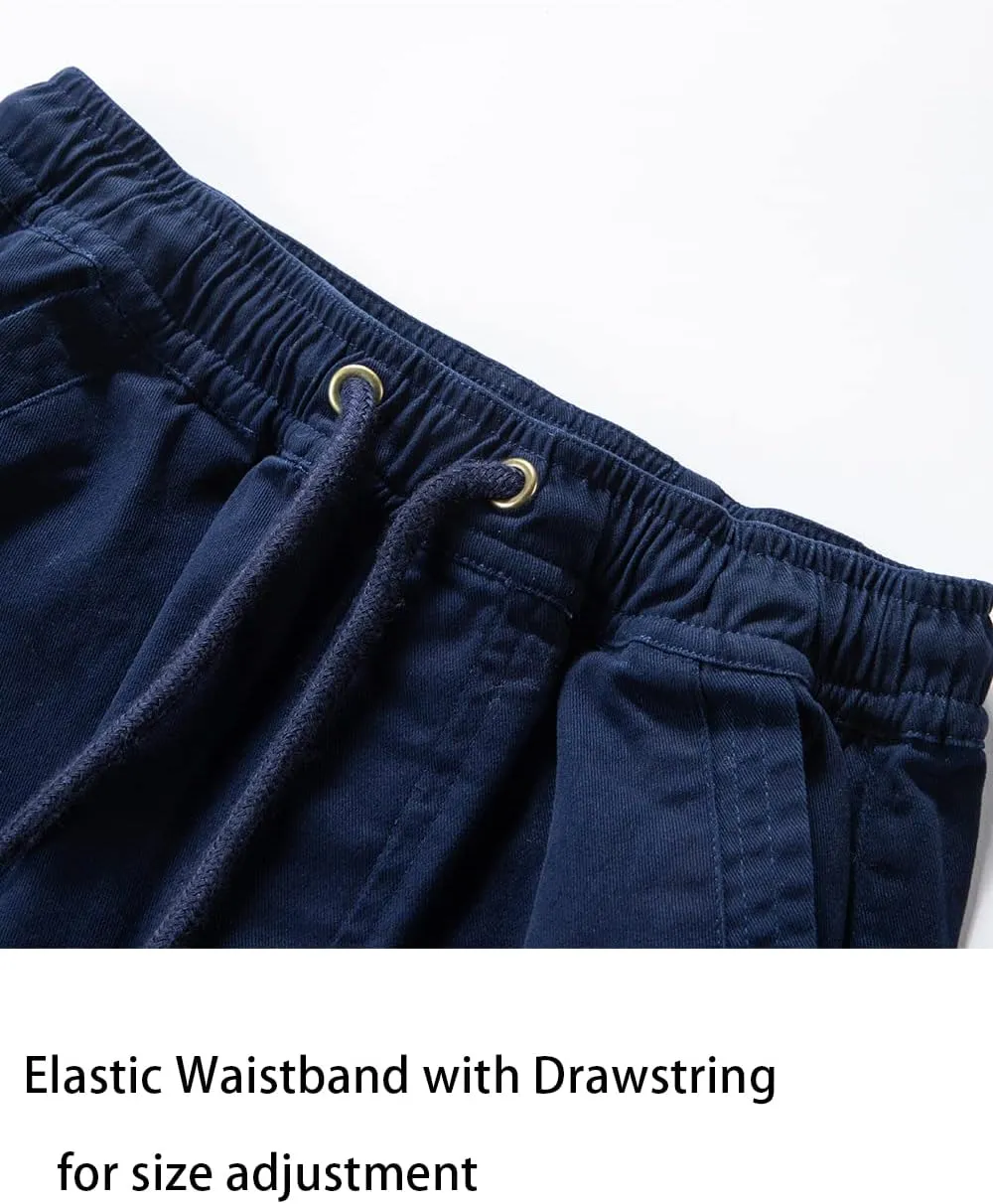 Boys' Solid Color Drawstring Elastic Waist Chino Pants