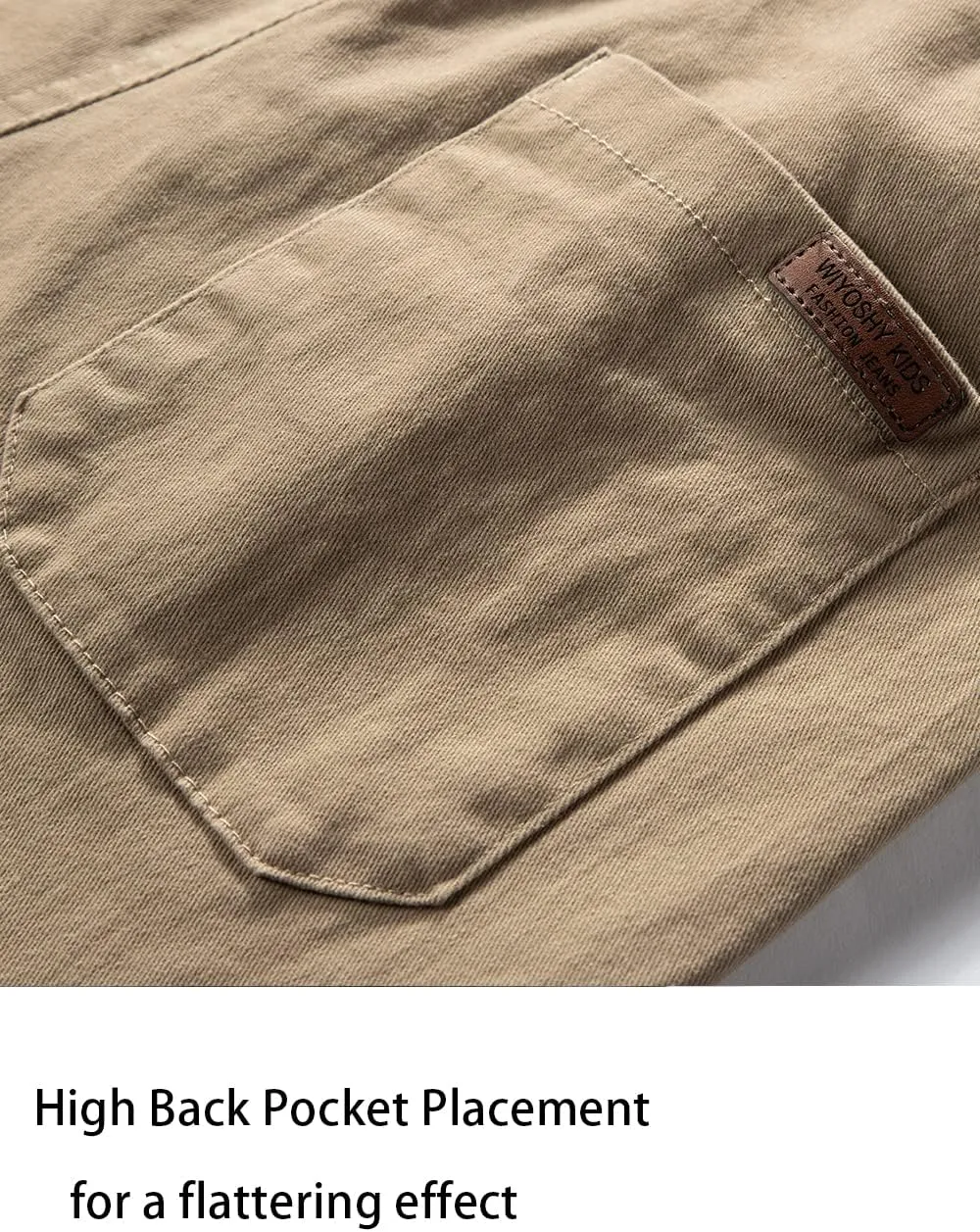 Boys' Solid Color Drawstring Elastic Waist Chino Pants