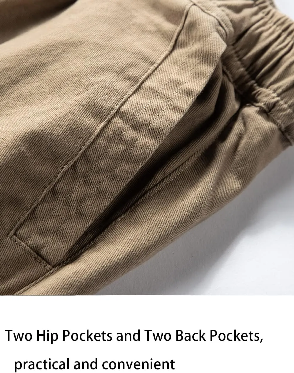 Boys' Solid Color Drawstring Elastic Waist Chino Pants