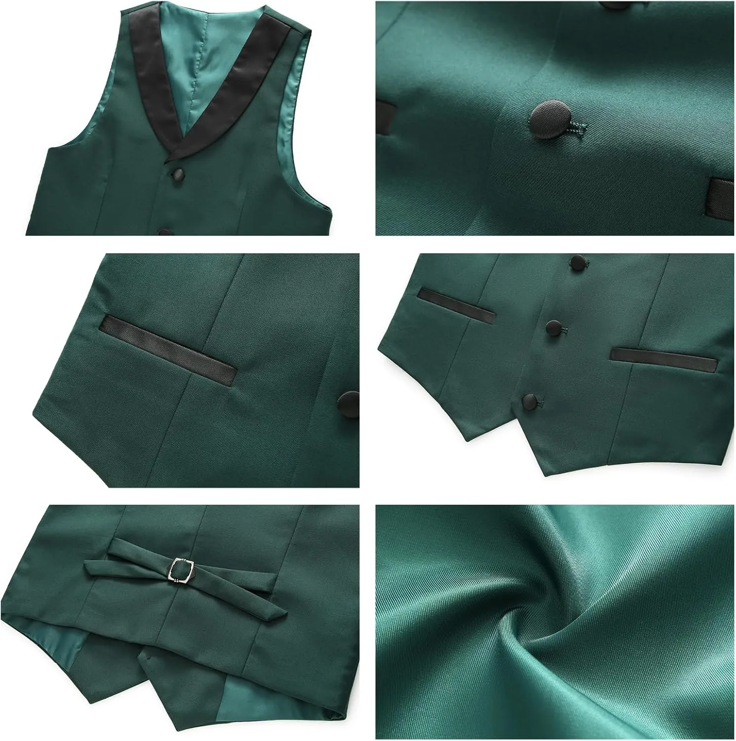 Boys Tuxedo Suit Set Slim Fit Sizes 4-18 Blazer Vest Pants 3 Piece Formal Wedding Outfit for Kids