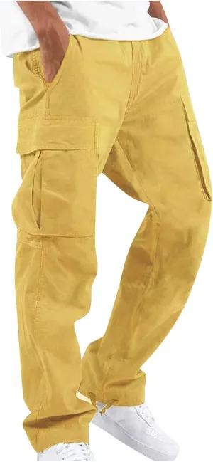 Cargo Pants for Men Baggy Drawstring Elastic Waist Sweatpants Stylish with Pockets Work Pants 2024 Joggers Trousers