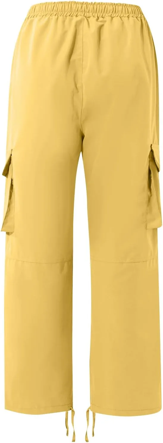 Cargo Pants for Men Baggy Drawstring Elastic Waist Sweatpants Stylish with Pockets Work Pants 2024 Joggers Trousers