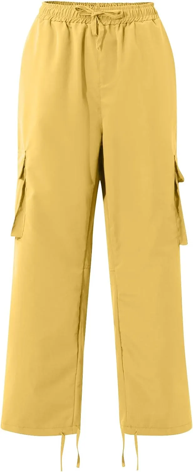 Cargo Pants for Men Baggy Drawstring Elastic Waist Sweatpants Stylish with Pockets Work Pants 2024 Joggers Trousers