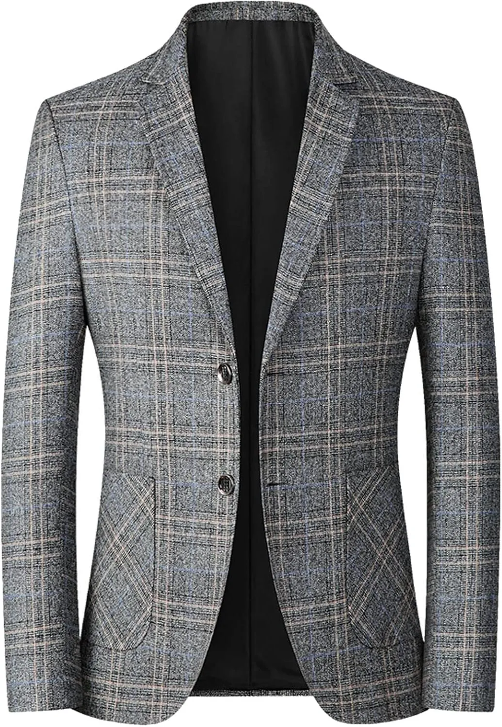 Casual Blazer for Men, Slim Fit Suit Jackets, Classic Two Button Lightweight Round Hem Pocket Sport Coat Outfits