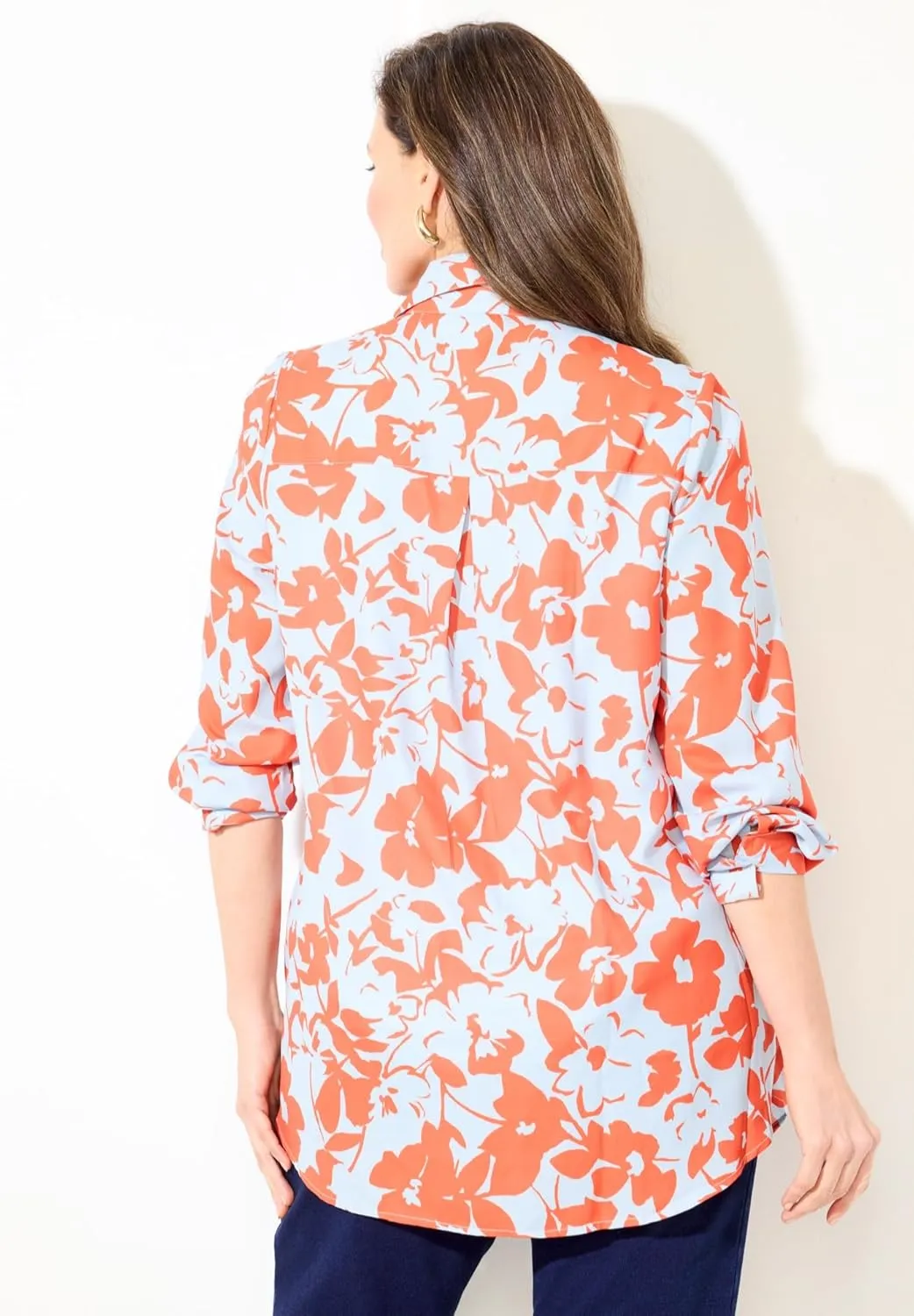 Catherines Women's Plus Size Petite Modern Camp Shirt