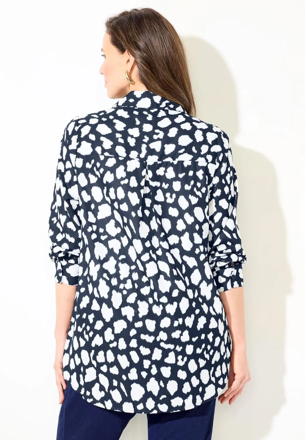 Catherines Women's Plus Size Petite Modern Camp Shirt