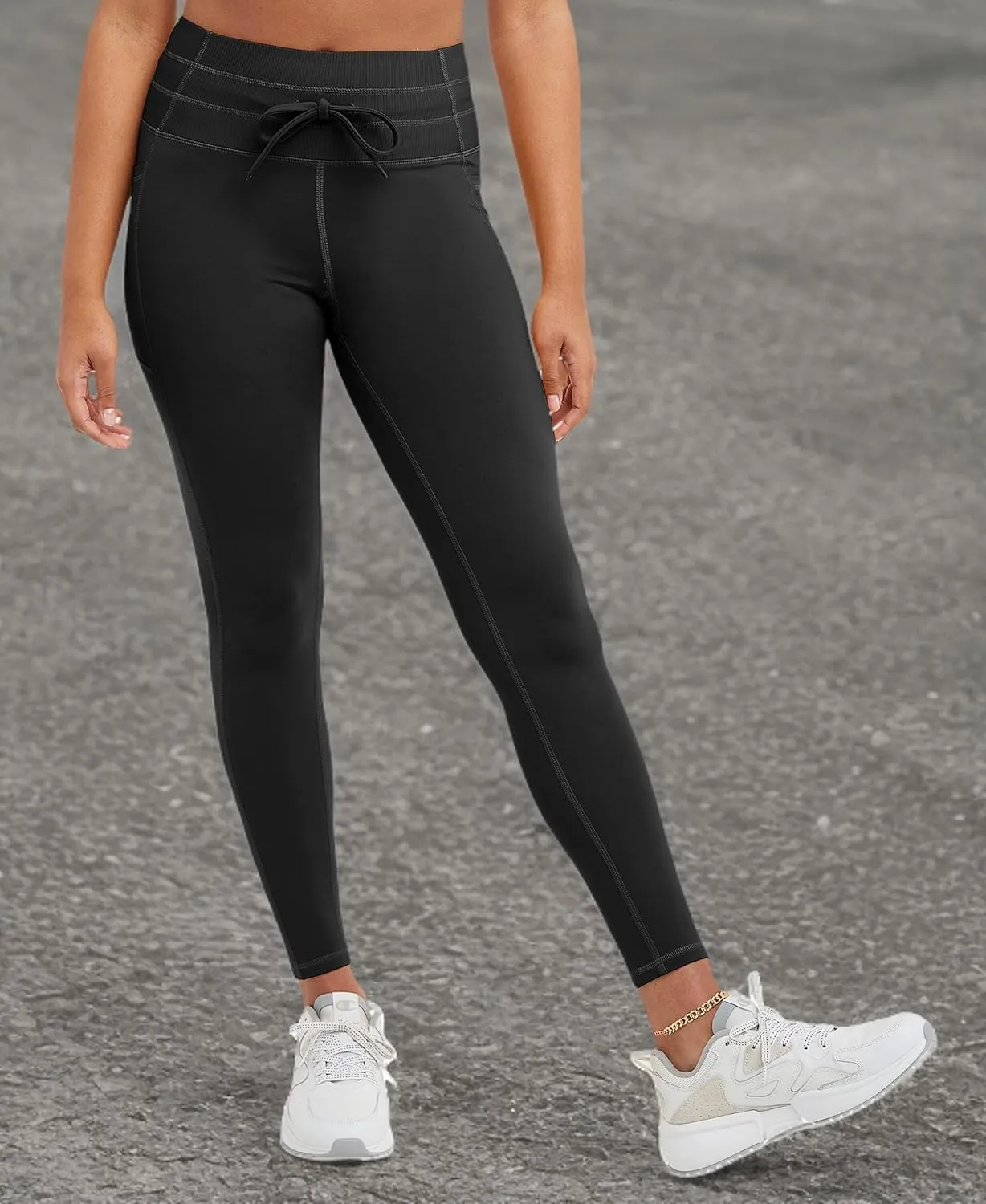 Champion Women's Soft Touch Moisture Wicking Drawcord 25" Leggings