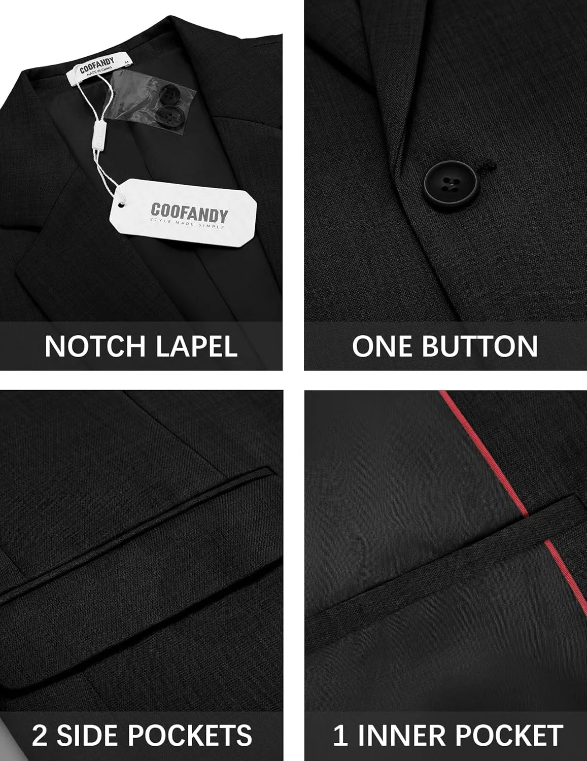 COOFANDY Mens Casual Blazer Suit Jackets One Button Sport Coats Lightweight Business Sports Jackets