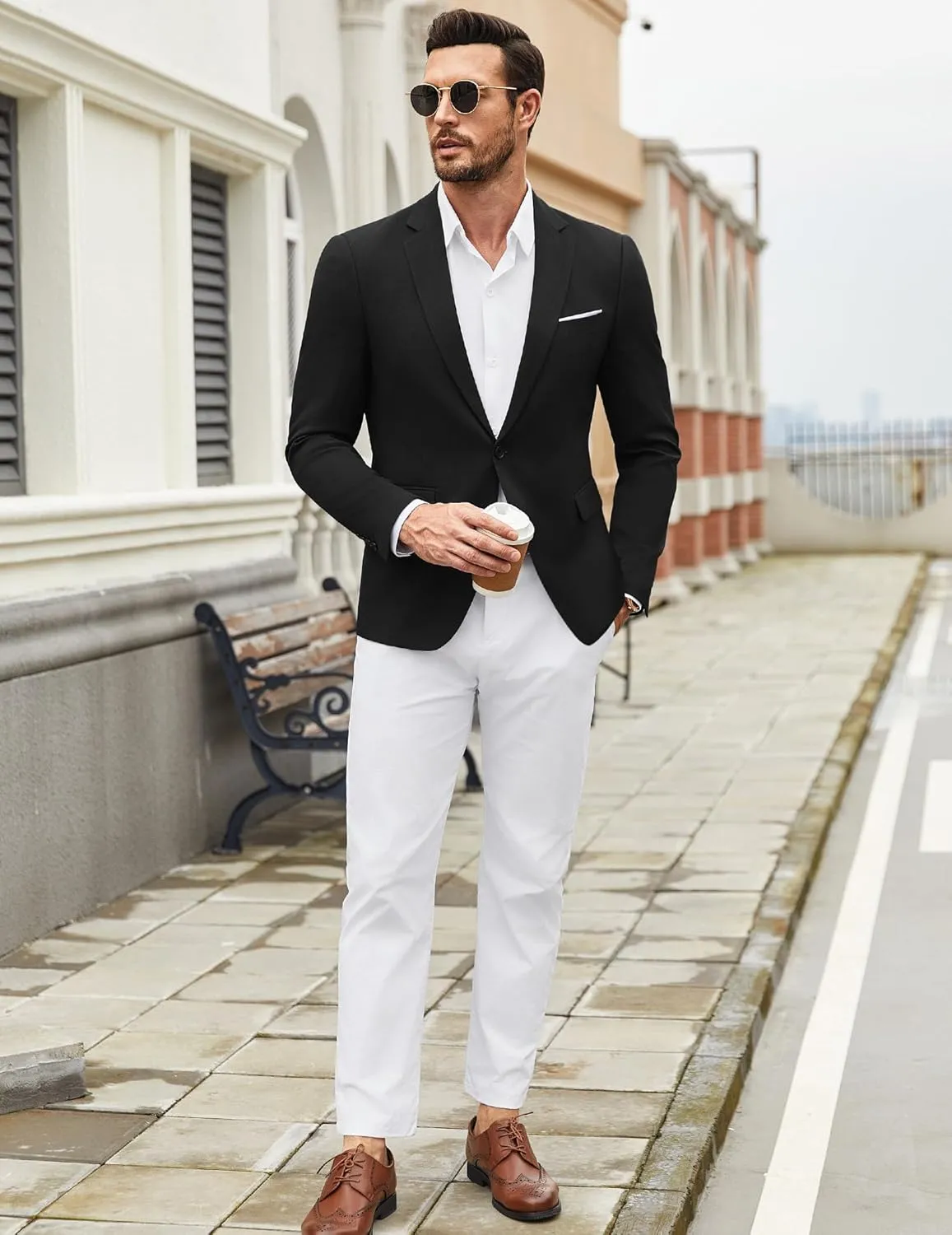 COOFANDY Mens Casual Blazer Suit Jackets One Button Sport Coats Lightweight Business Sports Jackets