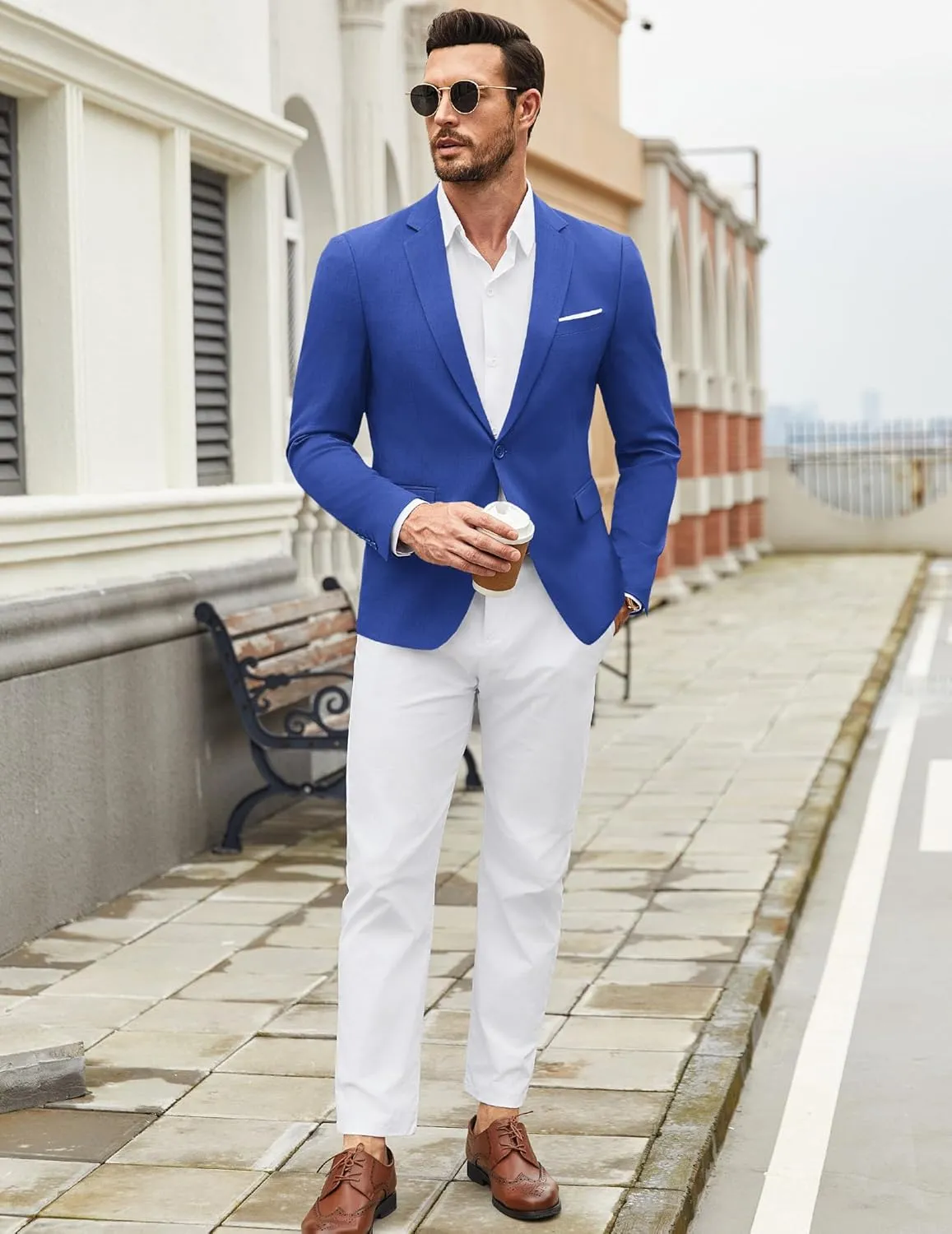 COOFANDY Mens Casual Blazer Suit Jackets Slim Fit One Button Sport Coats Lightweight Business Sports Jackets