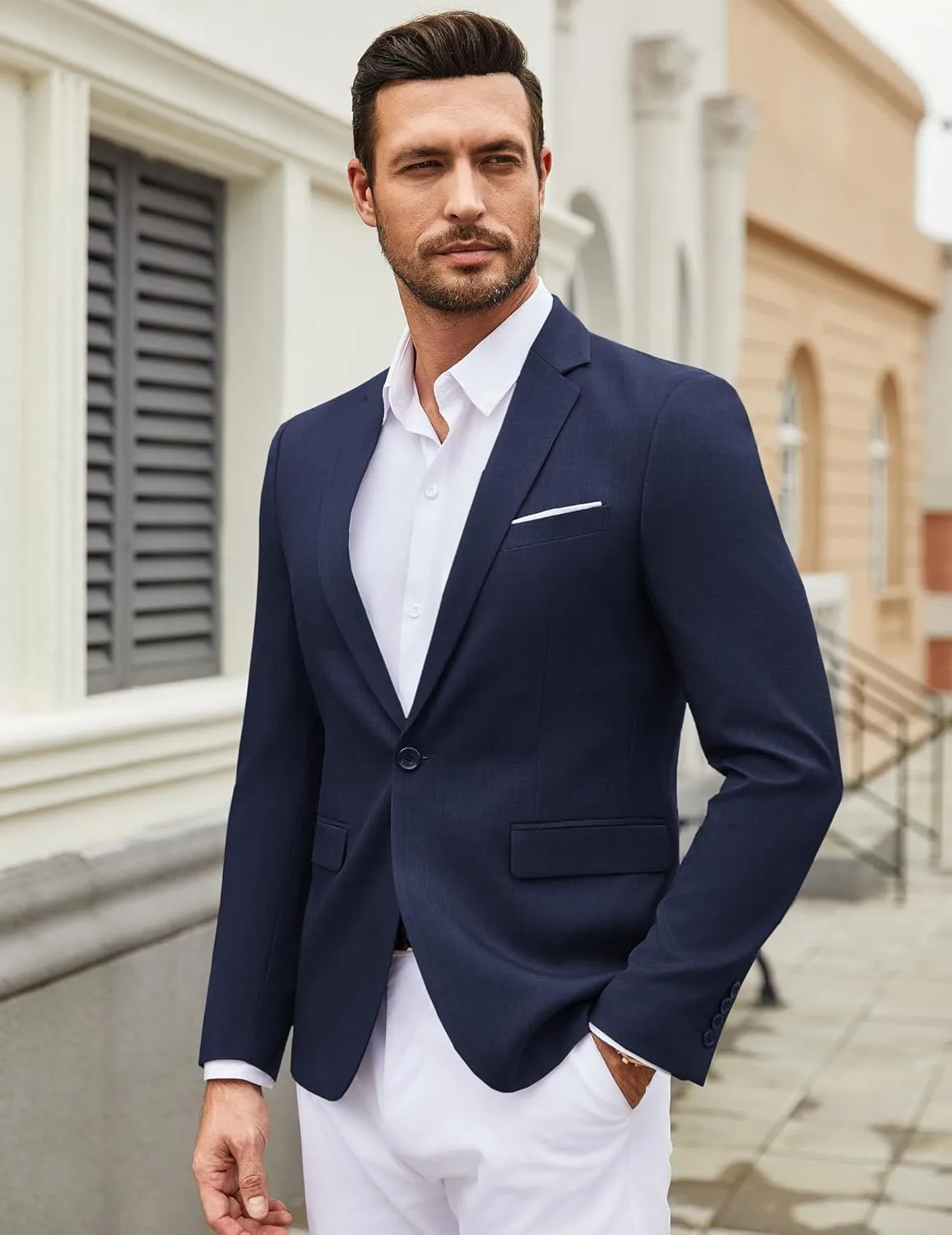 COOFANDY Mens Casual Blazer Suit Jackets Slim Fit One Button Sport Coats Lightweight Business Sports Jackets