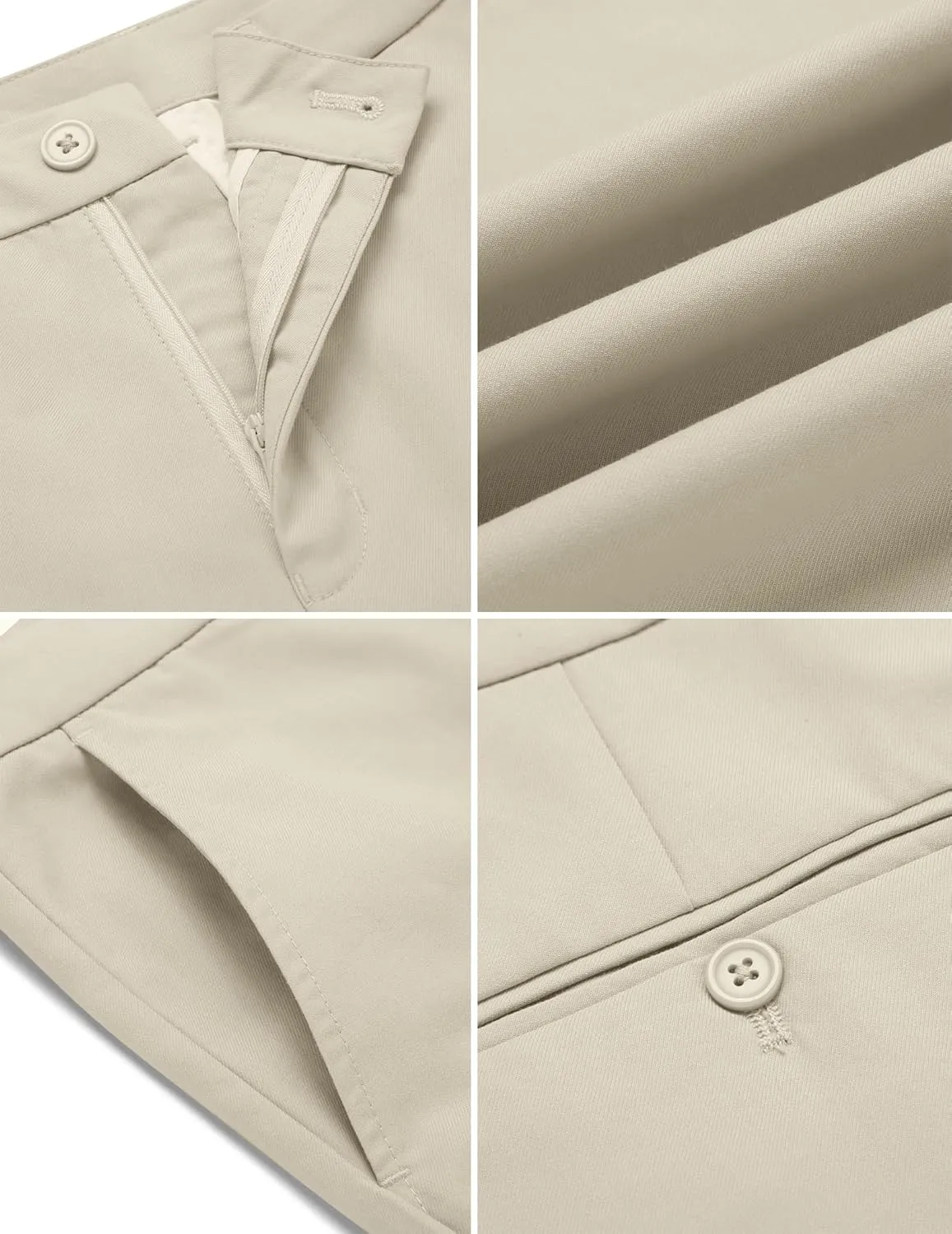 COOFANDY Men's Casual Pants Classic Fit Straight Legs Flat Front Twill Pants