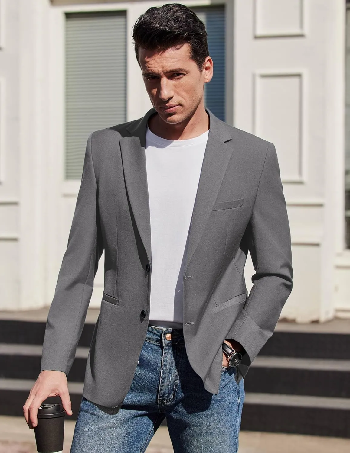 COOFANDY Mens Casual Sport Coat Slim Fit Lightweight Blazers Jacket Two Button Business Suit Jackets