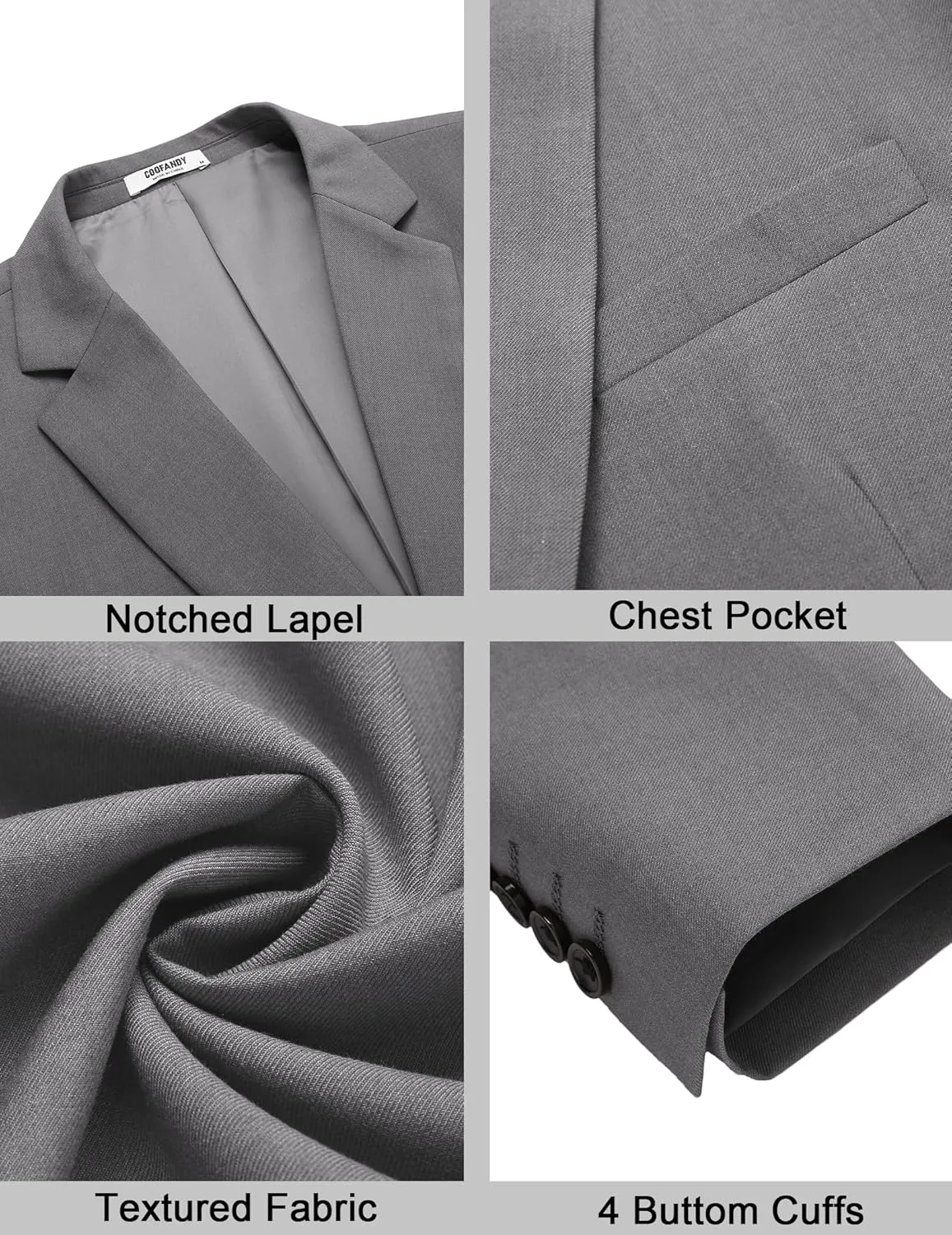 COOFANDY Mens Casual Sport Coat Slim Fit Lightweight Blazers Jacket Two Button Business Suit Jackets