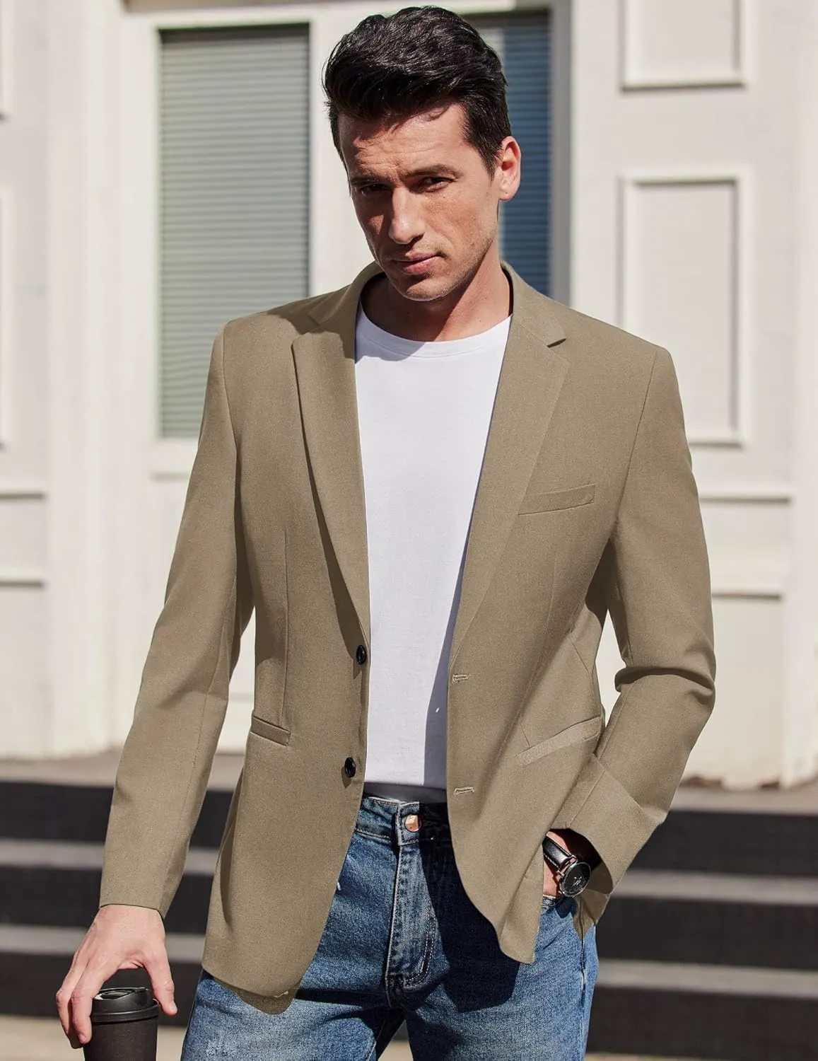 COOFANDY Mens Casual Sport Coat Slim Fit Lightweight Blazers Jacket Two Button Business Suit Jackets