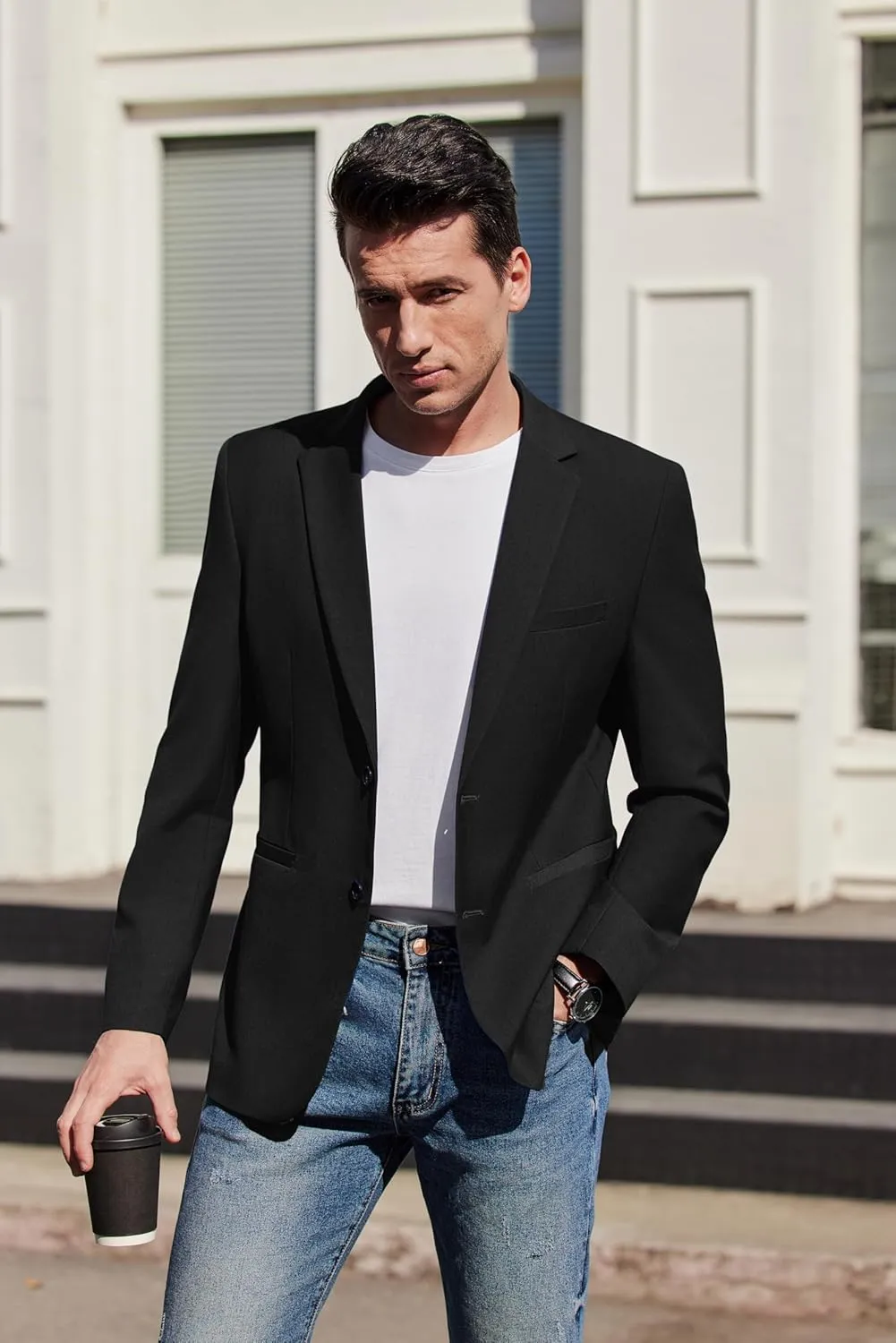 COOFANDY Mens Casual Sport Coat Slim Fit Lightweight Blazers Jacket Two Button Business Suit Jackets