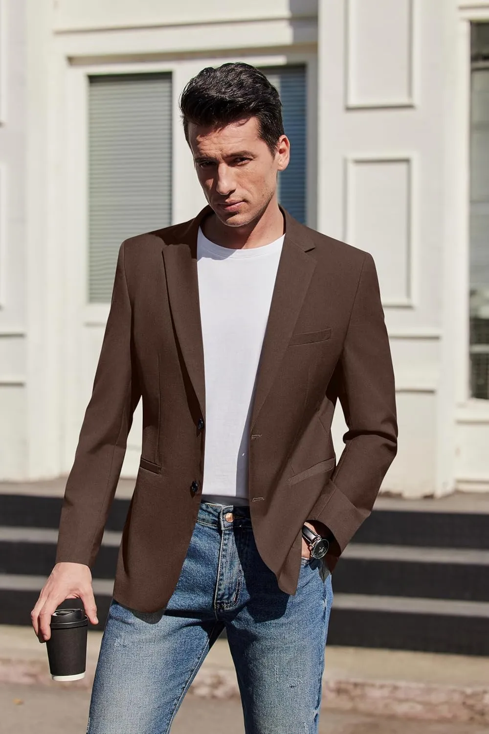 COOFANDY Mens Casual Sport Coat Slim Fit Lightweight Blazers Jacket Two Button Business Suit Jackets