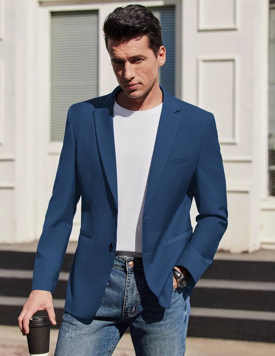 COOFANDY Mens Casual Sport Coat Slim Fit Lightweight Blazers Jacket Two Button Business Suit Jackets