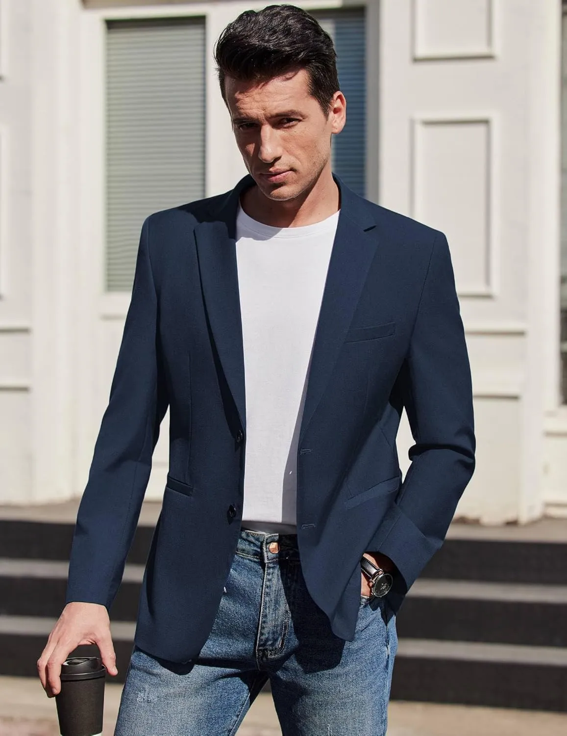 COOFANDY Mens Casual Sport Coat Slim Fit Lightweight Blazers Jacket Two Button Business Suit Jackets