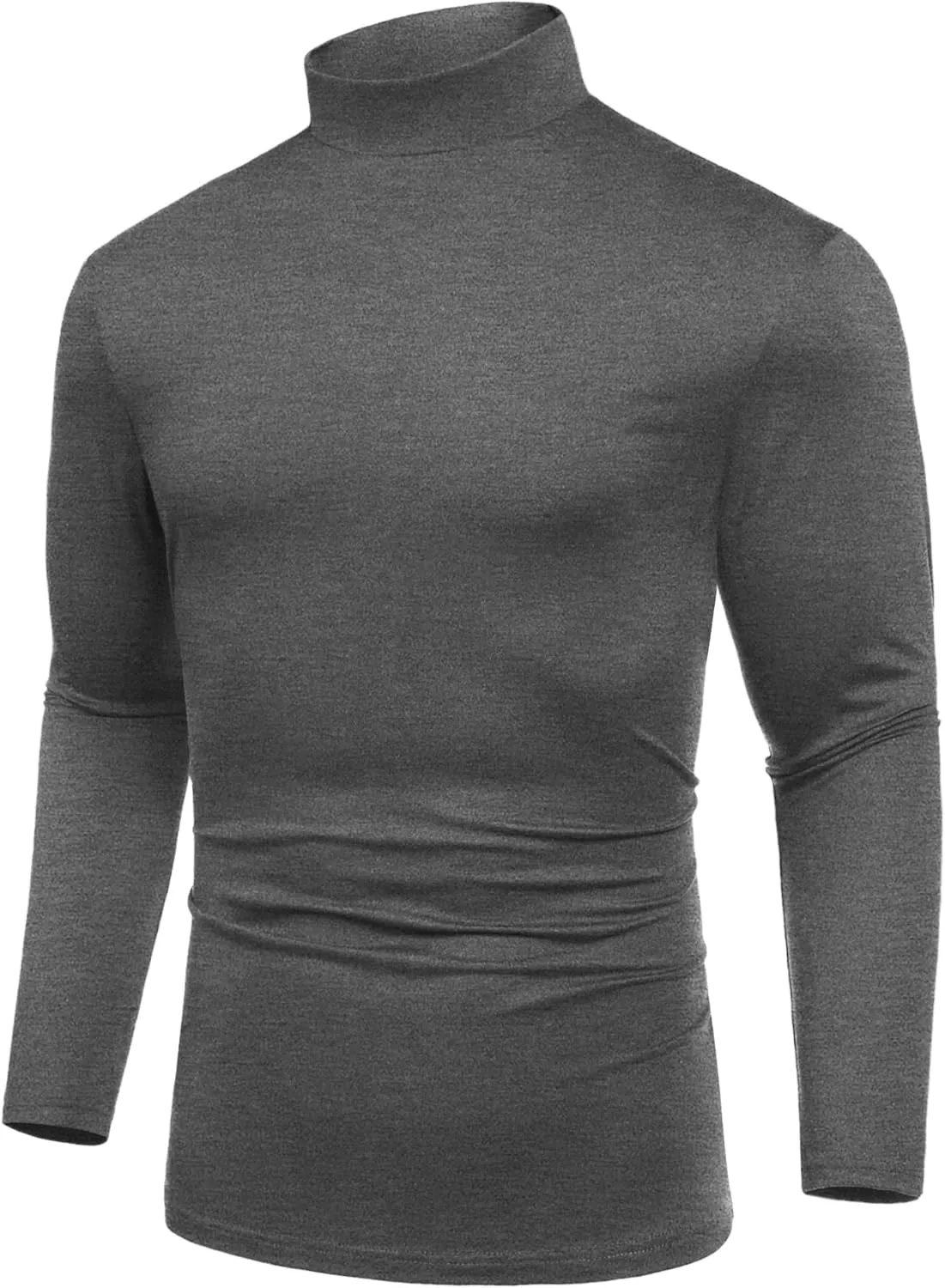 COOFANDY Mens Mock Turtleneck T-Shirts Long Sleeve Solid Color Tees Shirts Basic Casual Slim Fit Pullover T Shirts