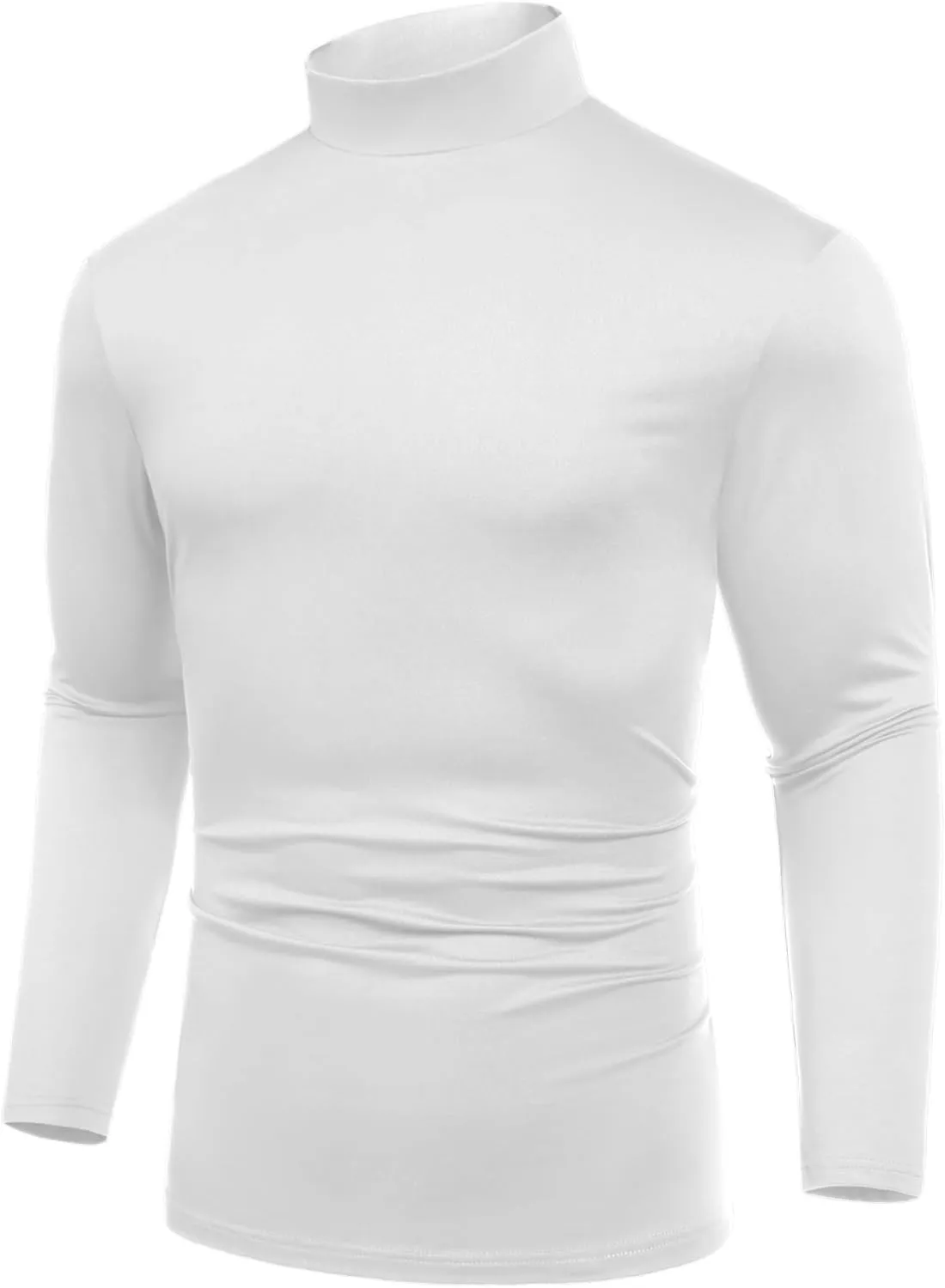 COOFANDY Mens Mock Turtleneck T-Shirts Long Sleeve Solid Color Tees Shirts Basic Casual Slim Fit Pullover T Shirts