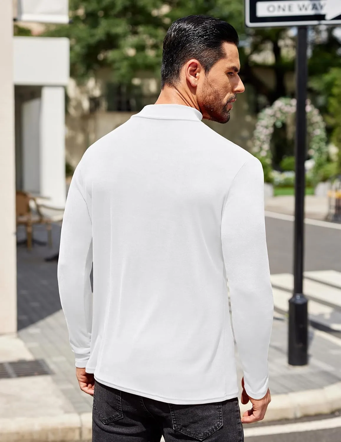 COOFANDY Mens Mock Turtleneck T-Shirts Long Sleeve Solid Color Tees Shirts Basic Casual Slim Fit Pullover T Shirts