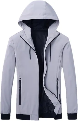 DBFBDTU Men Spring Hooded Sport Jackets Coat Autumn Outdoor Breathable Lightweight Jacket