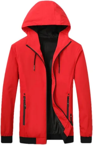 DBFBDTU Men Spring Hooded Sport Jackets Coat Autumn Outdoor Breathable Lightweight Jacket