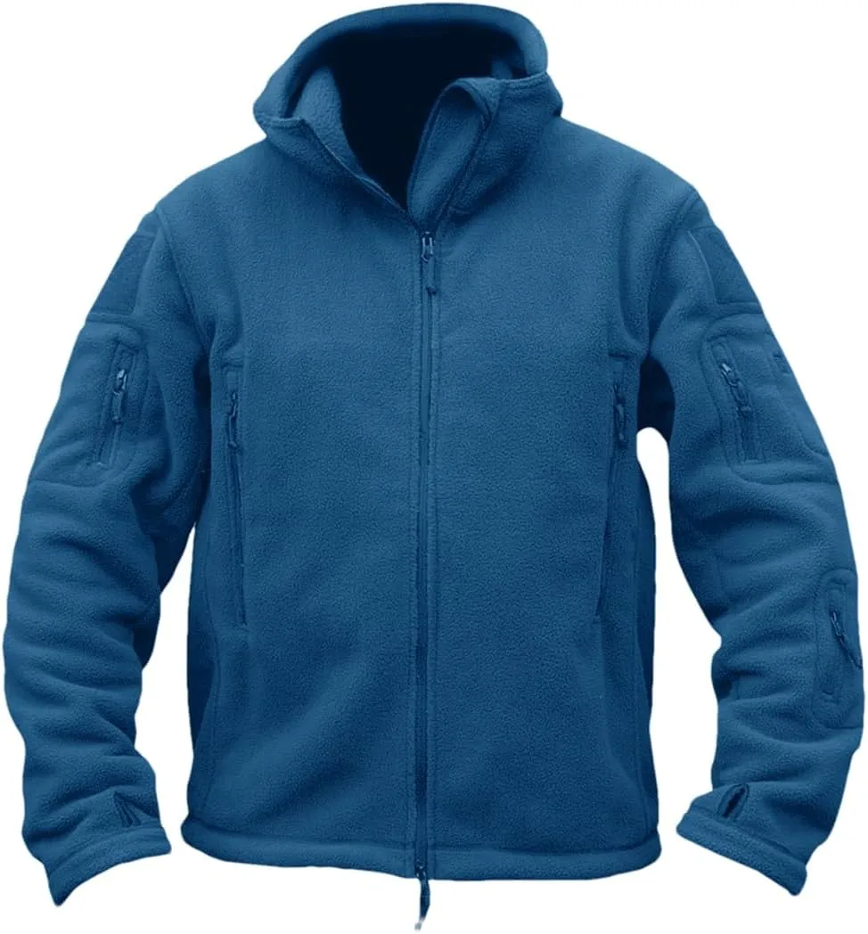 DBFBDTU Mens Winter Hooded Jackets Zipper Pockets Work Jacket Thermal Autumn Outerwear Outdoor Warm Coat