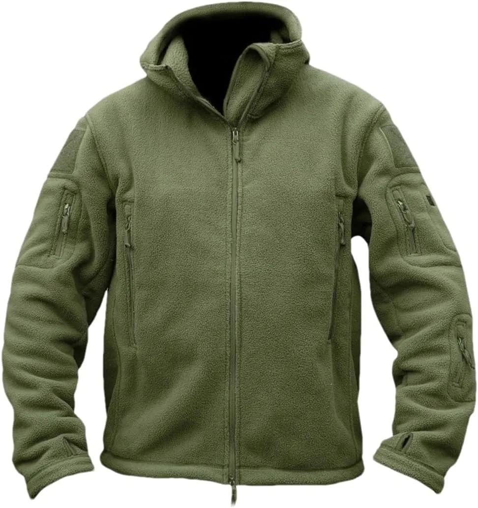 DBFBDTU Mens Winter Hooded Jackets Zipper Pockets Work Jacket Thermal Autumn Outerwear Outdoor Warm Coat