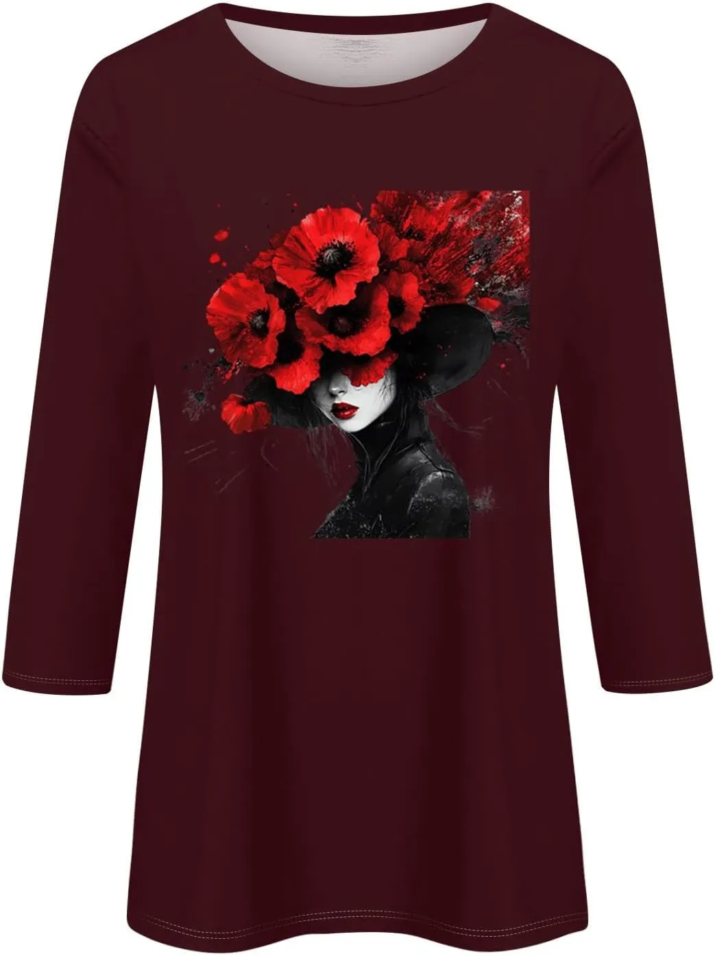 Elbow Length Tops for Women Summer Clothes 2025 Basic Tees 3/4 Length Sleeve Shirts Loose Fit Basic Tee Trendy