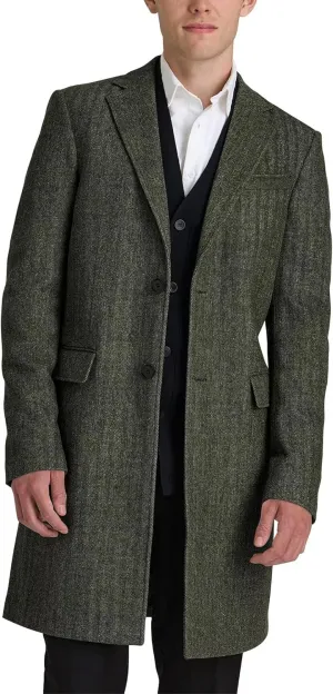 EMERAIDVLN Mens Trench Coat Wool Blend Pea Coat Winter Long Trench Overcoat Notched Lapel Classic Business Pea Top Coat