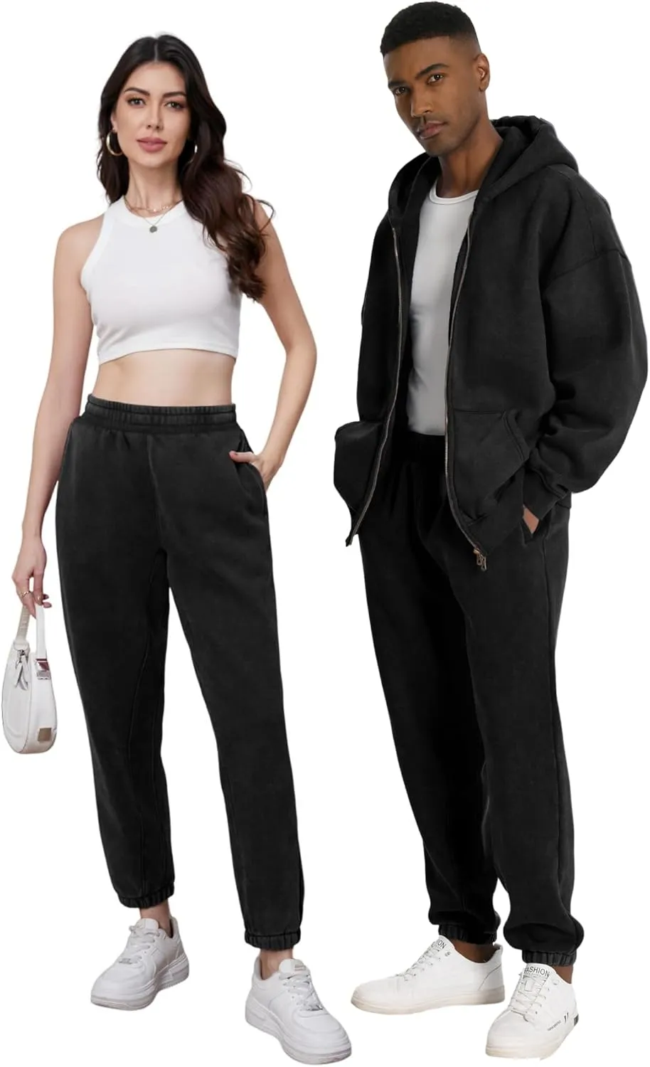FAIABLE Mens Womens Sweatpants with Pockets - Soft, Breathable Baggy Joggers Athletic Pants for Workout, Jogging, Casual