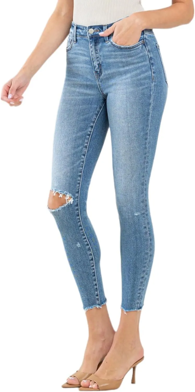 Flying Monkey High Rise Skinny Jeans Light Blue