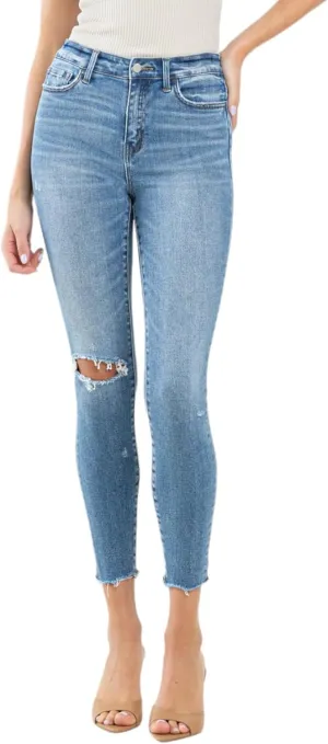 Flying Monkey High Rise Skinny Jeans Light Blue