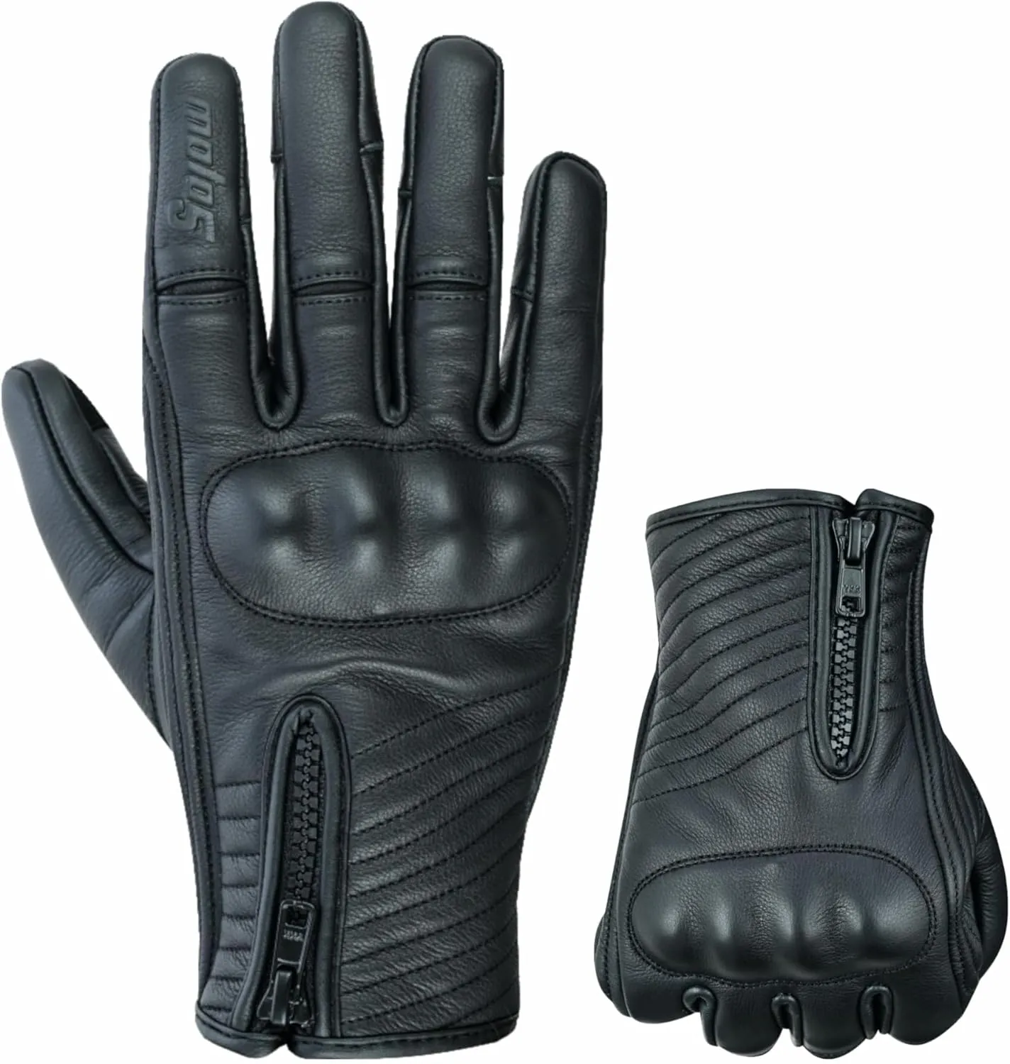Full Finger Leather Motorcycle Gloves for Men & Women Touch Screen Gloves Premium Street Motorcycle Durable Protective Cruiser Biker Gel Leather Motorbike Gloves