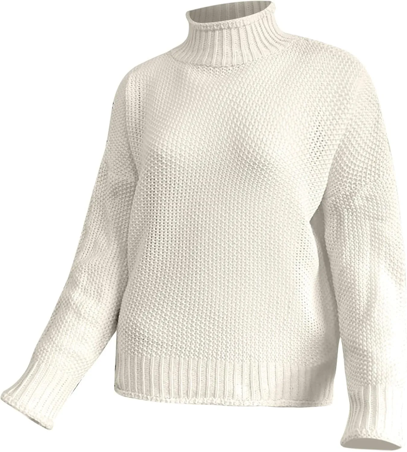 GIERIDUC Womens Pullover Sweater Plus Size Sweatshirt for Women Mock Neck Long Sleeve Casual Loose Knitted Shirt Tops