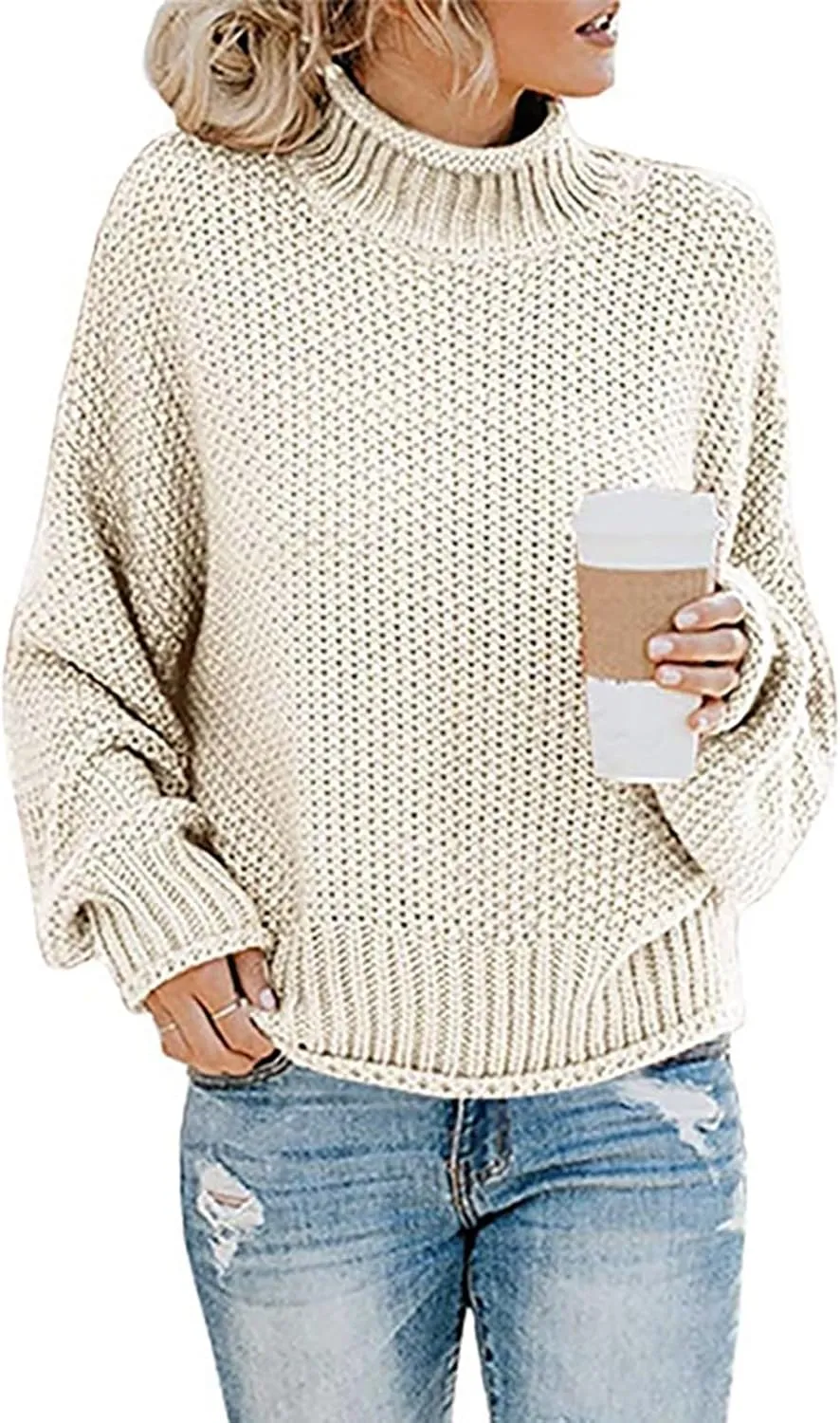 GIERIDUC Womens Pullover Sweater Plus Size Sweatshirt for Women Mock Neck Long Sleeve Casual Loose Knitted Shirt Tops