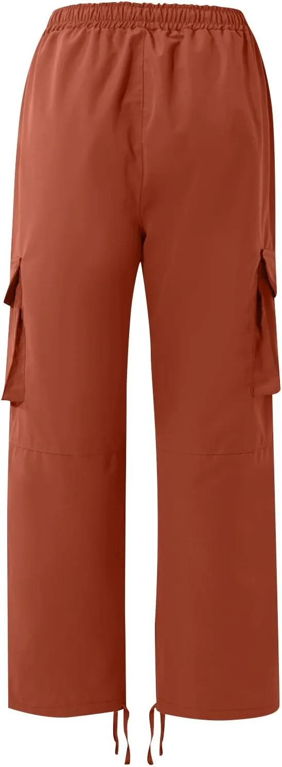 GOFULY Cargo Pants for Men Baggy Elastic Waist Drawstring Pants Pockets Pants Stretch Casual Fall Winter Joggers Trousers