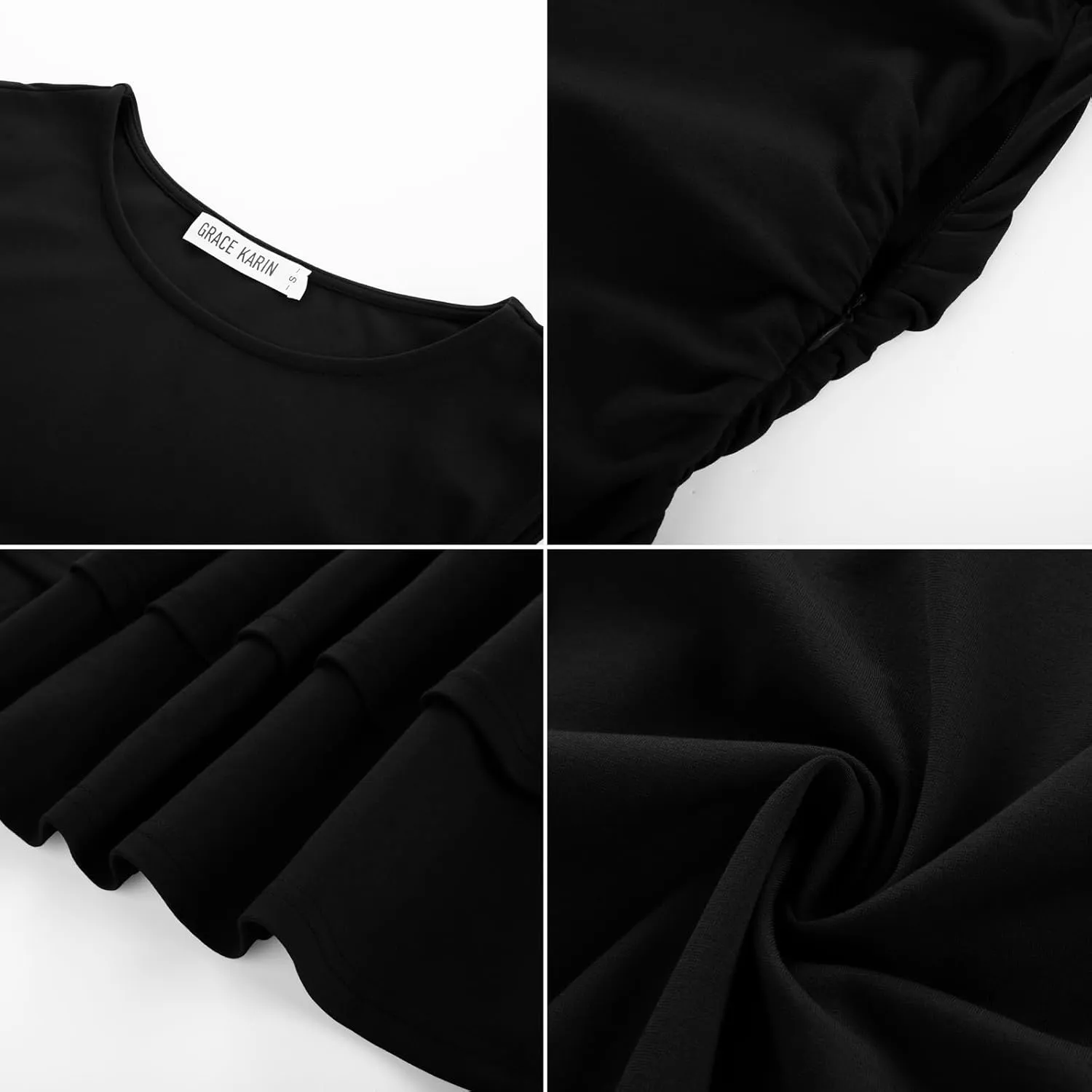 GRACE KARIN Summer Mini Dress 2025 Sleeveless Ruched Ruffle Layered Hem Babydoll Dress Short Party Dresses