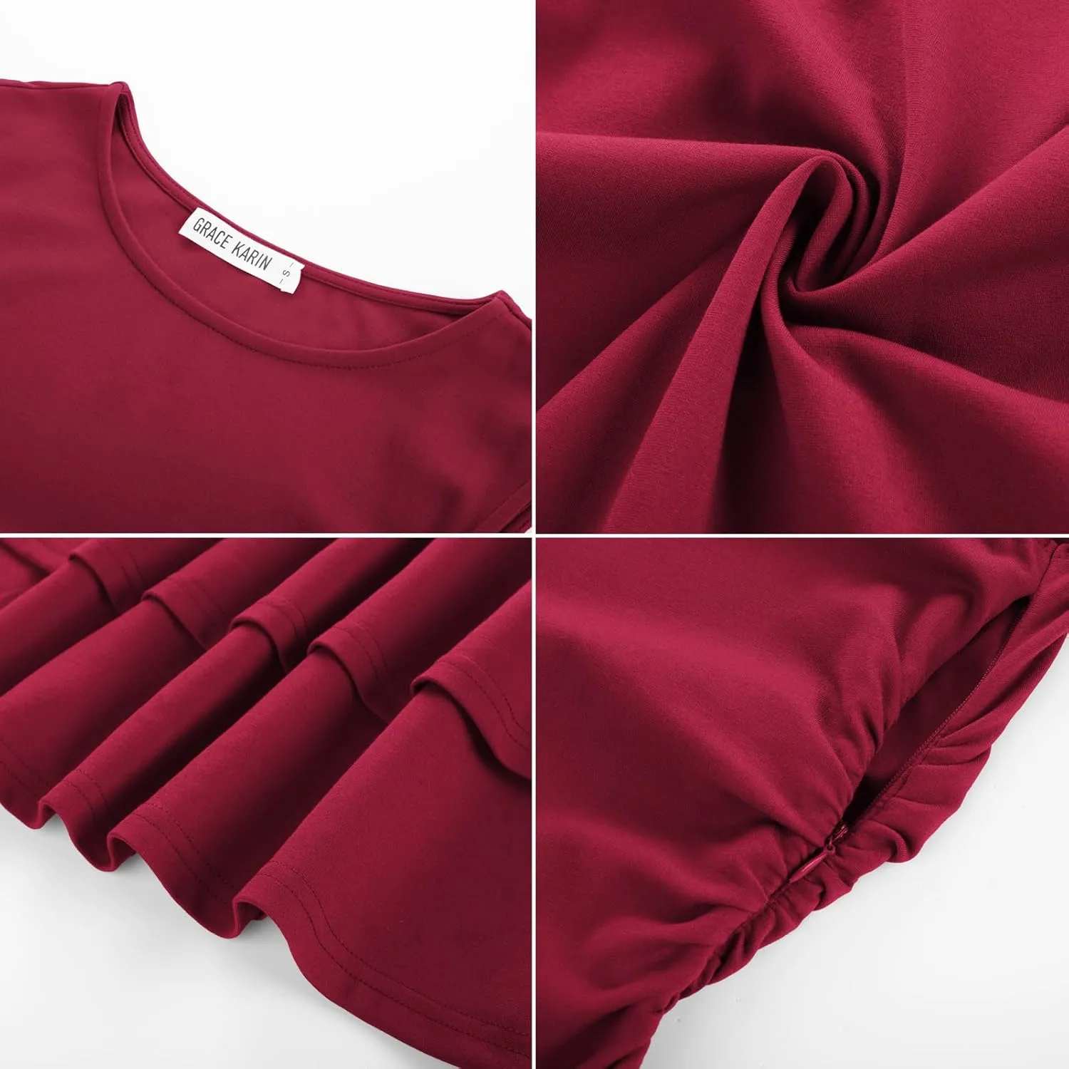 GRACE KARIN Summer Mini Dress 2025 Sleeveless Ruched Ruffle Layered Hem Babydoll Dress Short Party Dresses
