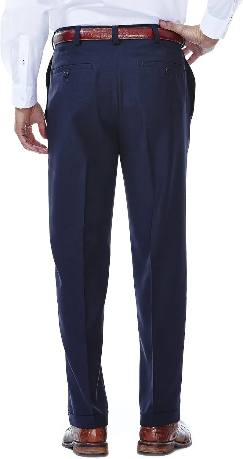 Haggar Men's E Clo Repreve Stria Classic Fit Pleated Front Dress Pant