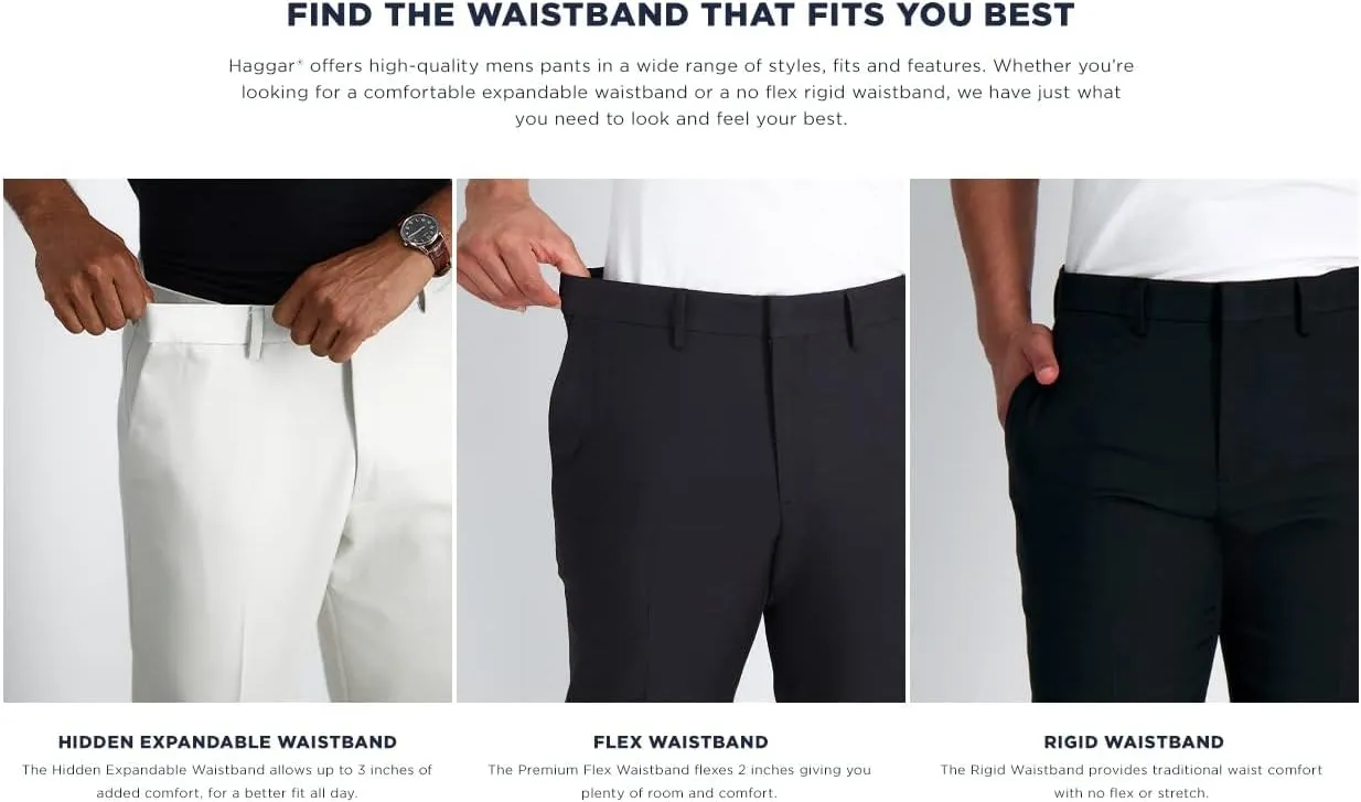 Haggar Men's E Clo Repreve Stria Classic Fit Pleated Front Dress Pant