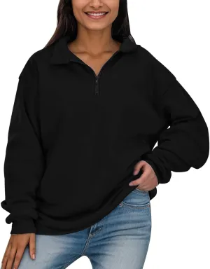 Half Zip Sweatshirt Women Trendy Cropped Hoodies Fleece Jackets Pullover Fall Outfits 2024 Winter Clothes
